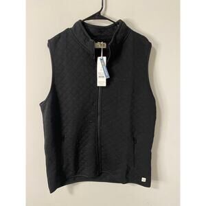New Marine Layer Corbet Full Zip Vest, Black Size Large